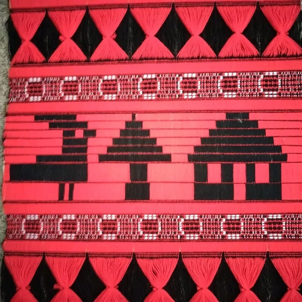 Peruvian South American Ethnic Woven Wall Hanging‎ Red Black Southwest 14